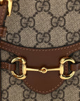 GG Supreme Monogram Mini Horsebit 1955 Crossbody Bag Beige Brown Sugar