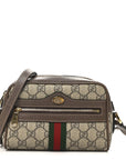 GG Supreme Monogram Web Mini Ophidia Shoulder Bag Brown