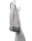 Denim Quilted CHNL 19 Wallet On Chain WOC Blue