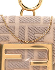 Canvas Vitello King FF Embroidered Nano Maxi Buckle Baguette Charm Nuvola