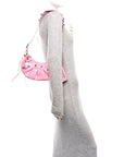 Patent Faux Leather Le Cagole Shoulder Bag XS Sweet Pink