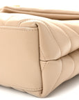Calfskin Y Quilted Monogram Small Loulou Chain Satchel Dark Beige