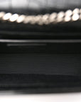 Calfskin Crocodile Embossed Medium Classic Monogram Kate Tassel Satchel Black