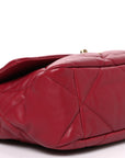 Lambskin Quilted Large CHNL 19 Flap Red