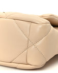 Shiny Goatskin Quilted Medium CHNL 19 Flap Beige