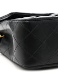 Lambskin Quilted Mini Rectangular Flap Black