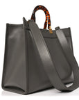 Vitello King Plexiglass Logo Embossed Medium FNDI Sunshine Shopper Tote Moon
