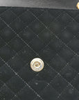 Velvet Tri-Quilt Monogram Medium College Bag Black