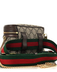 GG Supreme Monogram Textured Dollar Calfskin Web Ophidia Belt Bag 110 44 Beige Ebony New Acero