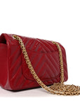 Aged Calfskin Chevron Quilted 2.55 Reissue Mini Flap Dark Red