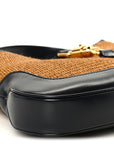 Straw Lux Boarded Dyana Lux Calfskin Small Jackie 1961 Hobo Natural Blue
