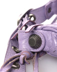 Extra Supple Calfskin Crocodile Embossed Le Cagole Shoulder Bag XS Lilac