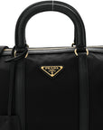 Re-Nylon Saffiano Medium Re-Edition 1978 Top Handle Bag Black