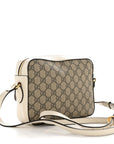 GG Supreme Monogram Small Horsebit 1955 Shoulder Bag Beige Mystic White