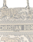 Canvas Embroidered Medium D1ORiviera Toile De Jouy Book Tote Gray
