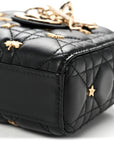 Lambskin Cannage Butterfly Studs Small Lady D-Joy Black