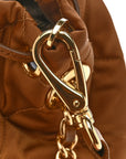 Re-Nylon Saffiano Stitched Re-Edition 1995 Chaine Drawstring Bucket Bag Brandy