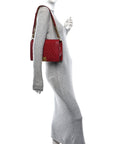 Lambskin Quilted New Medium Boy Flap Dark Red