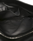 Glazed Calfskin Quilted CC XL Single Flap Black