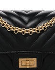 Aged Calfskin Chevron Quilted 2.55 Reissue Mini Flap Black