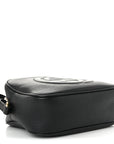 Pebbled Calfskin Small Soho Disco Bag Black