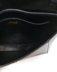 Calfskin Medusa Whipstitch Envelope Clutch Black White