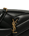 Lambskin Chevron Quilted Mini Loulou Black