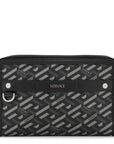 Coated Canvas La Greca Signature Black Gray