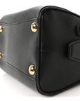 Saffiano Lux Mini Boston Crossbody Bag Black