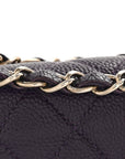 Caviar Quilted Small Double Flap Dark Purple