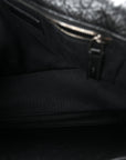 Crinkled Calfskin Matelasse Monogram Medium Niki Chain Satchel Black