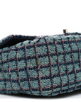 Tweed Quilted Mini Rectangular Flap Green Navy Dark Beige