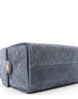 Suede Quilted Small CHNL 25 Handbag Blue