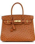 Ostrich Birkin 30 Cognac