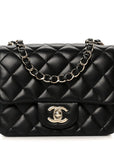 Lambskin Quilted Mini Square Flap Black