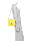 Liege Calfskin Medium Classic Box Flap Bag Fluo Yellow