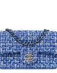 Tweed Quilted Mini Rectangular Flap Blue White