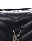 Calfskin Y Quilted Monogram Medium Loulou Chain Satchel Deep Marine