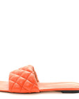 Nappa Matelasse Padded Flat Sandals 38 Orange
