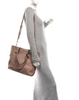 Soft Calf Studded Shopping Tote Cammeo