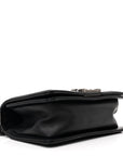 Calfskin Woven Small Boy Flap Black White