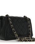 Lambskin Quilted Mini Rectangular Flap Black