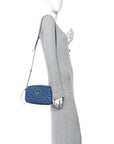 Calfskin Matelasse Aria Small GG Marmont Chain Shoulder Bag Clear Blue