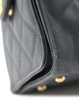 Canvas Quilted Medium CHNL 25 Handbag Dark Blue
