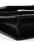 Coated Bark Calfskin Sunset Chain Wallet Black