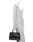 Saffiano Small Galleria Double Zip Tote Black
