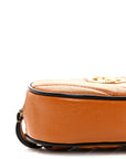 Vintage Effect Calfskin Matelasse Diagonal Torchon GG Marmont Belt Bag 95 38 Cognac
