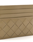 Nappa Intrecciato Credit Card Case Travertine