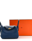 Taurillon Clemence Mini Lindy 20 Deep Bleu