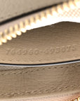 GG Supreme Monogram Textured Dollar Calfskin Web Mini Ophidia GG Handbag Beige Mystic White Oatmeal